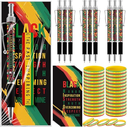 Sayglossy 20 Sets Juneteenth Party Favors Juneteenth Freedom Pens with Inspirational Bookmark Silicone Bracelets Black Americans Independence Gifts Bulk for African American Office Party Supplies in Kuwait