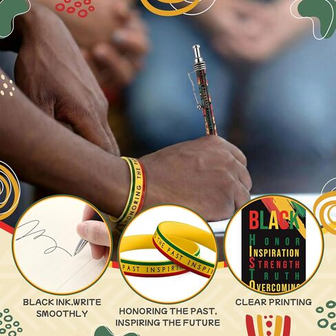 Sayglossy 20 Sets Juneteenth Party Favors Juneteenth Freedom Pens with Inspirational Bookmark Silicone Bracelets Black Americans Independence Gifts Bulk for African American Office Party Supplies in Kuwait