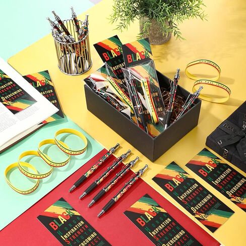 Sayglossy 20 Sets Juneteenth Party Favors Juneteenth Freedom Pens with Inspirational Bookmark Silicone Bracelets Black Americans Independence Gifts Bulk for African American Office Party Supplies in Kuwait