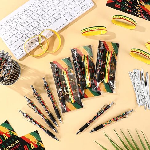 Sayglossy 20 Sets Juneteenth Party Favors Juneteenth Freedom Pens with Inspirational Bookmark Silicone Bracelets Black Americans Independence Gifts Bulk for African American Office Party Supplies in Kuwait