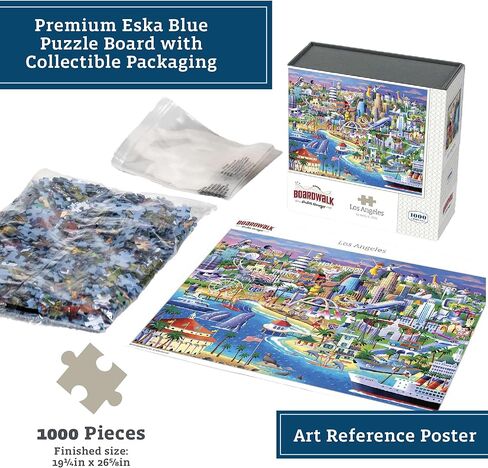 Boardwalk Los Angeles 1000 Piece Jigsaw Puzzle California Landmarks Travel Puzzles with Premium Box, Gift for Adults and Family 19"x26" in Saudi Arabia