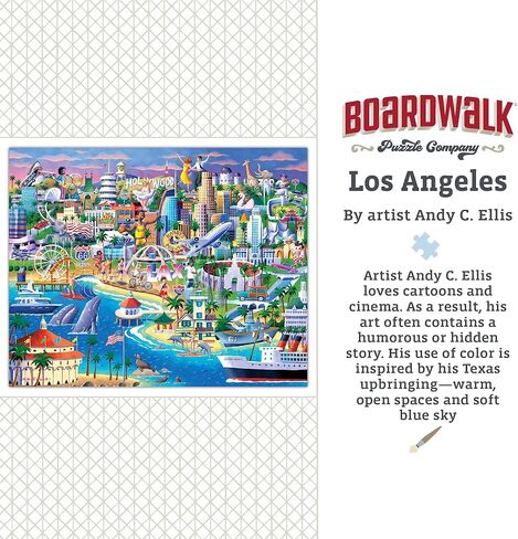 Boardwalk Los Angeles 1000 Piece Jigsaw Puzzle California Landmarks Travel Puzzles with Premium Box, Gift for Adults and Family 19"x26" in Saudi Arabia