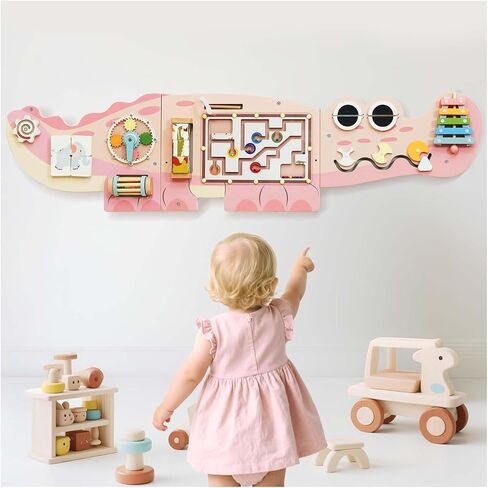 Potatomato Green Montessori Busy Board – Educational Wall Panel for Toddlers – Montessori for Boys and Girls – Learning Activity Center – Fine Motor Skills Toys – Autism Toys in Saudi Arabia
