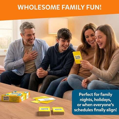 Gouda Games Family Banter Card Game, Fun and Hilarious for Family Game Night, Interactive Conversation with 148 Question Cards, Travel Game for Kids Teens and Adults, Gift Ages 8, 9, 10 and Up in Saudi Arabia