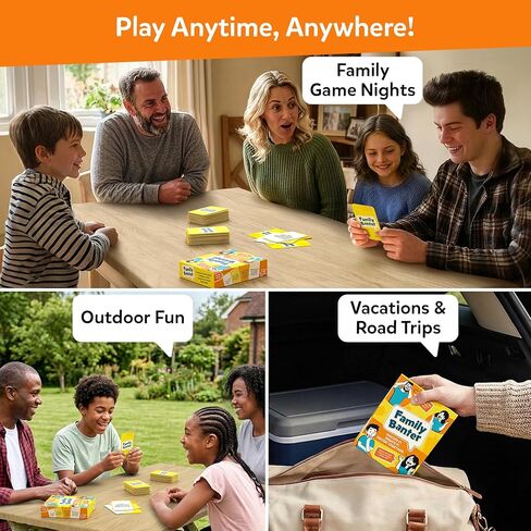 Gouda Games Family Banter Card Game, Fun and Hilarious for Family Game Night, Interactive Conversation with 148 Question Cards, Travel Game for Kids Teens and Adults, Gift Ages 8, 9, 10 and Up in Saudi Arabia