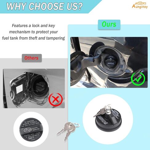Aunginsy Fuel Tank Cap Replacement Anti-theft Lock Cap Compatible with Toyota Tundra 2014-2021 Car Door Fuel Tank Cover W/Lock Gas Cap Tank Trim Cover Fuel Filler Door Protector with Keys Accessories in Kuwait