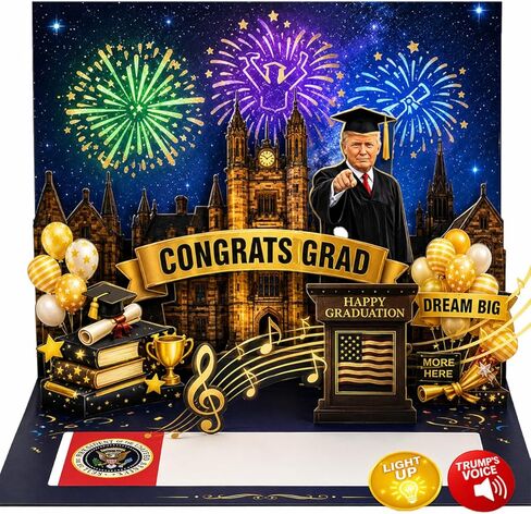2026 Funny Graduation Cards Talking with Real Voice 3D Pop-Up Graduation Greeting Card, Music & Lights – Class of 2026 Congrats Card for College, High School, Congratulation Graduate Gifts for Son Daughter Grandson in Saudi Arabia