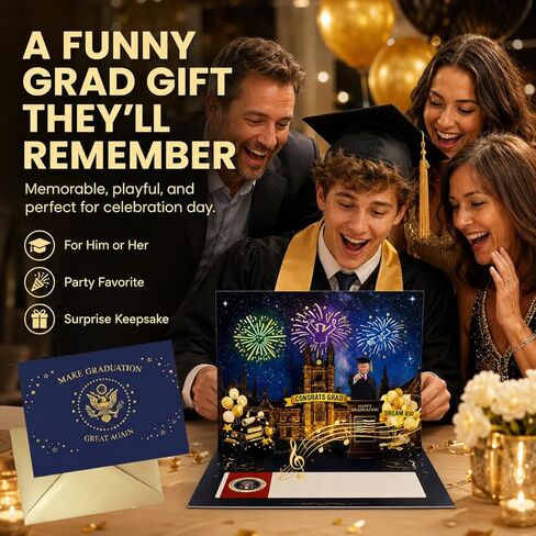 2026 Funny Graduation Cards Talking with Real Voice 3D Pop-Up Graduation Greeting Card, Music & Lights – Class of 2026 Congrats Card for College, High School, Congratulation Graduate Gifts for Son Daughter Grandson in Saudi Arabia