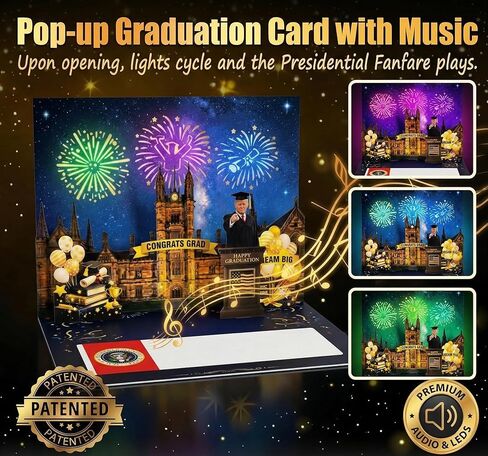 2026 Funny Graduation Cards Talking with Real Voice 3D Pop-Up Graduation Greeting Card, Music & Lights – Class of 2026 Congrats Card for College, High School, Congratulation Graduate Gifts for Son Daughter Grandson in Saudi Arabia