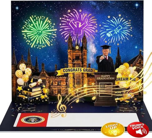 2026 Funny Graduation Cards Talking with Real Voice 3D Pop-Up Graduation Greeting Card, Music & Lights – Class of 2026 Congrats Card for College, High School, Congratulation Graduate Gifts for Son Daughter Grandson in Saudi Arabia
