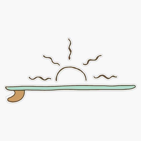 Sunny Surf Vinyl Sticker Waterproof Decal Laptop Wall Window Bumper Sticker 5" in Saudi Arabia