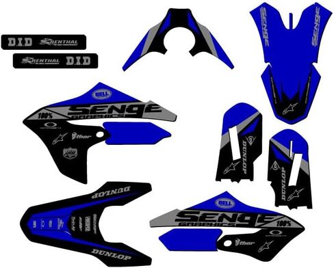 2018-2025 YZ 65 Binary Blue Senge Graphics Complete Kit with Rider I.D. Compatible with Yamaha in Saudi Arabia