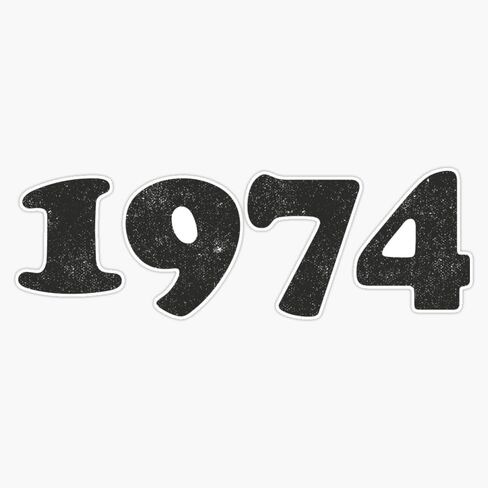 1974 Vinyl Sticker Waterproof Decal Laptop Wall Window Bumper Sticker 5" in Saudi Arabia