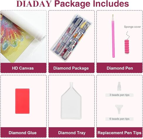 DIADAY 5D Diamond Painting Kits for Adults Jesus Cross, Religion Diamond Art Kits for Adults, Full Drill Round Gem DIY Arts and Crafts Home Wall Decor Gift 12 x 12 Inches in Saudi Arabia