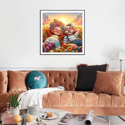 FHBUBPUP Grandma Diamond Art Kits for Adults - 5D Diamond Painting Kits Full Drill Round - Beginners DIY Gem Art Home Wall Decoration Crafts Gifts 12×12Inch in Kuwait