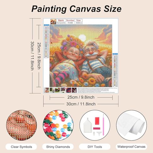 FHBUBPUP Grandma Diamond Art Kits for Adults - 5D Diamond Painting Kits Full Drill Round - Beginners DIY Gem Art Home Wall Decoration Crafts Gifts 12×12Inch in Kuwait