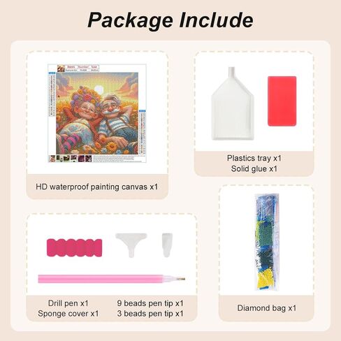 FHBUBPUP Grandma Diamond Art Kits for Adults - 5D Diamond Painting Kits Full Drill Round - Beginners DIY Gem Art Home Wall Decoration Crafts Gifts 12×12Inch in Kuwait