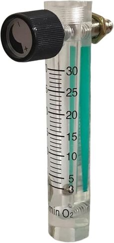 Acrylic Gas Air Oxygen Flow Meter Flowmeter Countor Indicator O2 With Valve Brass Connector 0.1Mpa 3-30L/Min Height 116mm in Kuwait