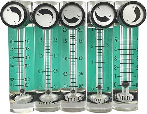 0-3LPM 93mm Acrylic Gas Air Oxygen Flow Meter with Control Valve Metal Connector 0.1Mpa Acrylic Nickel-Plated Brass(1-8L per Min 116mm) in Kuwait