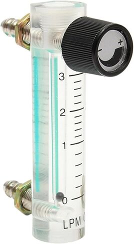 0-3LPM 93mm Acrylic Gas Air Oxygen Flow Meter with Control Valve Metal Connector 0.1Mpa Acrylic Nickel-Plated Brass(1-8L per Min 116mm) in Kuwait