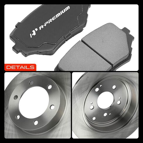 A-Premium 12.20 inch (310mm) Front Vented Disc Brake Rotors + Ceramic Pads Kit Compatible with Select Suzuki Model - Grand Vitara 1999-2005, XL-7 2002-2004, 6-PC Set in Kuwait