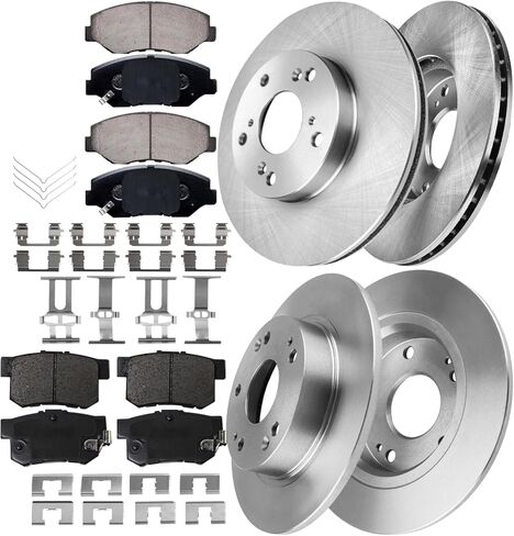 ALLCOMBO 11.1" Front and 10.24" Rear Brake Kit for 2013 2014 2015 Honda Civic Acura ILX, 13 14 15 Disc Brakes Rotors and Ceramic Pads, Replacement 31257 914 31420 537 in Saudi Arabia