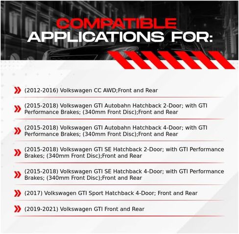 مجموعة الفرامل الأمامية والخلفية R1 Concepts تناسب 2012-2016 Volkswagen CC؛ 2015-2021 فولكس فاجن جي تي آي| وسادات الفرامل الخزفية ودوارات الفرامل المشقوقة المحفورة| 13.4 بوصة في الأمام و12.2 بوصة في الخلف in Kuwait