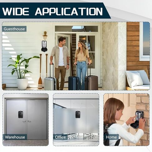 Upgraded Wall-Mounted Key Lock Box, Weatherproof Outdoor Lockbox, 12-Digit Customizable Security Code Anti-Theft, Key Safe Storage Lock Box for Home, Office, Garage, Airbnb hosts, Spare key storage, in Saudi Arabia