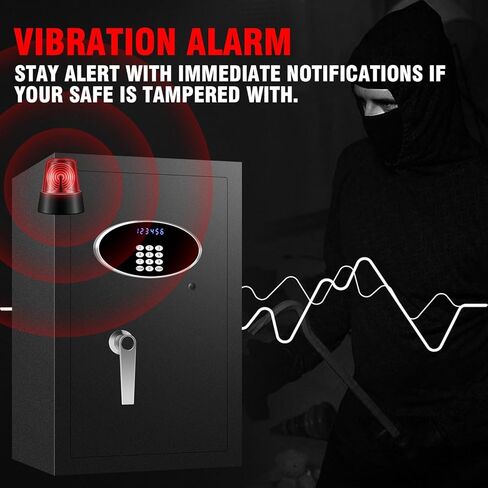9.2 Cu Ft Fireproof Safe with LED Light - 60 Min Fire Rated Waterproof Security Box, Digital Keypad Lock for Home Office, Documents, Jewelry, Laptop & Valuables in Saudi Arabia