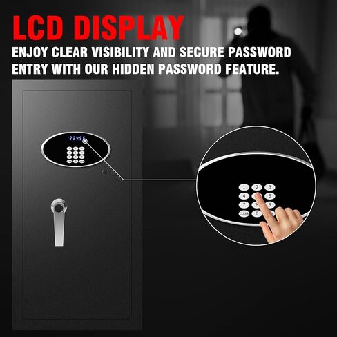 9.2 Cu Ft Fireproof Safe with LED Light - 60 Min Fire Rated Waterproof Security Box, Digital Keypad Lock for Home Office, Documents, Jewelry, Laptop & Valuables in Saudi Arabia