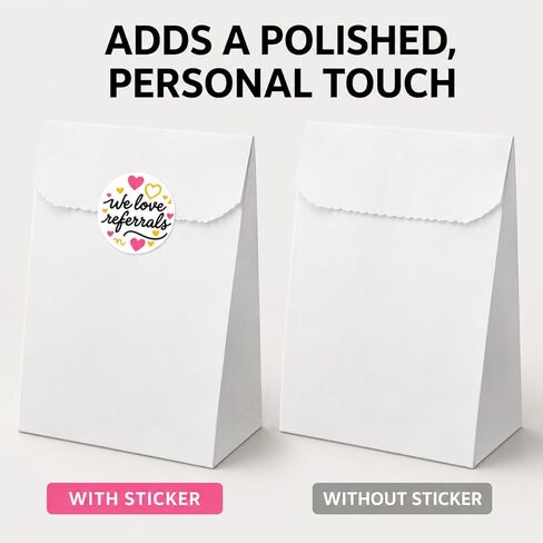 Business Referral Stickers Decals: Small Business Marketing Labels — 120 Pcs 1.6" Round Adhesive Decals for Envelopes Packages Mailers — Heart Design Appreciation Tags for Real Estate Agents in Saudi Arabia
