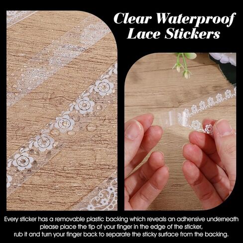 120 PCS Lace Stickers for Scrapbooking White Lace Scrapbook Stickers Vintage Cute Coquette Aesthetic Bride Sticker Decorative Long Laces Tape Set for Planners Laptops Journals Crafts Photo Frame in Kuwait