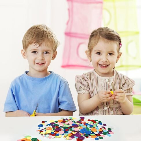960 Pcs Round Foam Stickers Self-Adhesive Glitter Colorful Round Dot Decals for Blackboards Scrapbooks Greeting Cards Birthday Party Home School Projects Decoration in Kuwait