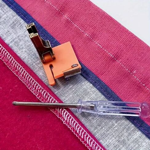 2 Pcs Multifunctional Hemmer Foot for Industrial Sewing Machines Adjustable Teflon-Coated Presser Foot with 2 Screwdrivers Ideal for Hemming Seaming in Garment Factories & Tailor Shops​ in Saudi Arabia