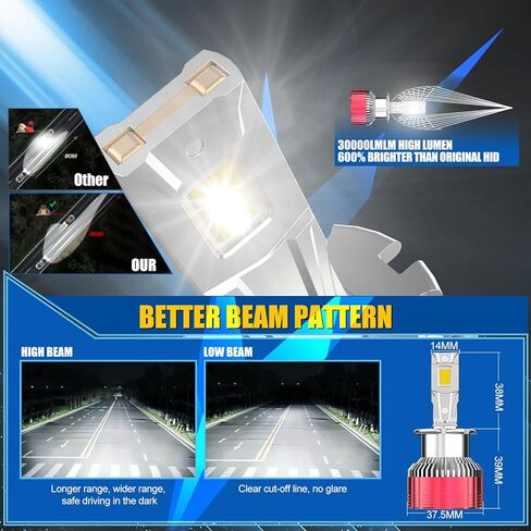 Fit for 2007-2015 Acura MDX RL RDX D2S HID Xenon Bulbs, 600% Brightness, Low Beam Light Bulb, 6500K Natural White, Plug-N-Play, of 2 in Saudi Arabia