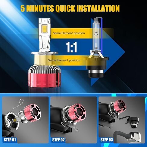 Fit for 2007-2015 Acura MDX RL RDX D2S HID Xenon Bulbs, 600% Brightness, Low Beam Light Bulb, 6500K Natural White, Plug-N-Play, of 2 in Saudi Arabia