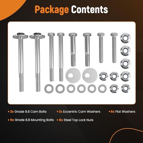 maXpeedingrods Front Control Arm Cam Bolt & Hardware Kit, Compatible with 2002‑2009 Dodge Ram 1500 2500 3500, Camber Adjustment Repair Set in Kuwait