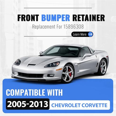 KUAFU Front Bumper Retainer Compatible with 2005-2013 Chevrolet Corvette Replacement for 15896308 Plastic (PP+GF30) Black in Saudi Arabia