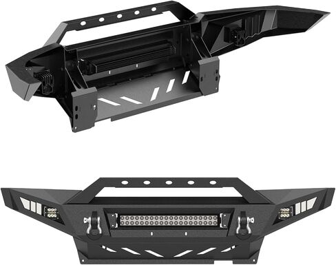 Tacoma Front Bumper Full Width Offroad Bumper for 2005-2011 Tacoma 2nd Gen Pickup Trucks w/o Winch Plate, 120W LED Light Bar, 2 x 39W LED Lights, 2 x D-Rings, Black in Saudi Arabia