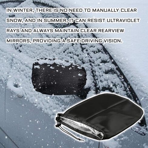Side Mirror Covers Car Rear View Mirror Cover, Side Rearview Mirrors Protector Oxford Fabric Waterproof Snow Guard, Universal Winter Car Accessories for Defense Rain Frost Ice Bird Poop(4PCS) in Saudi Arabia