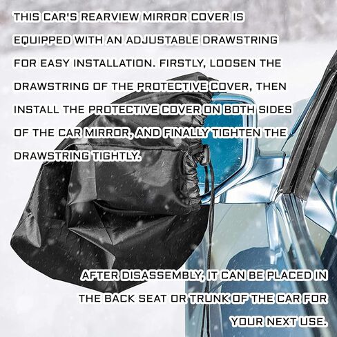 Side Mirror Covers Car Rear View Mirror Cover, Side Rearview Mirrors Protector Oxford Fabric Waterproof Snow Guard, Universal Winter Car Accessories for Defense Rain Frost Ice Bird Poop(4PCS) in Saudi Arabia