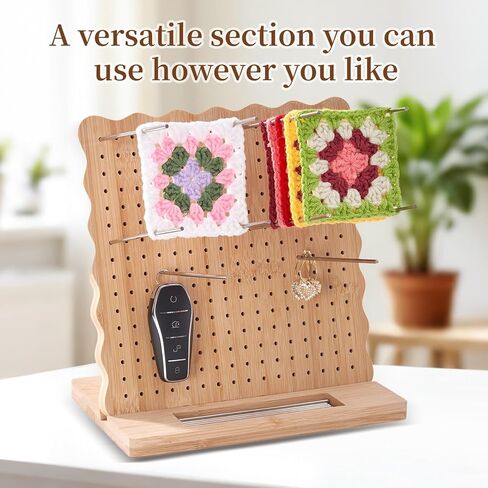 Granny Square Blocking Board for Crochet Projects - 9.25" Wooden Crochet Blocking Board with 20 Stainless Steel Steel Pegs - Essential Knitting & Crochet Supplies for Precise Shaping and Blocking Mats Replacement in Saudi Arabia