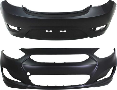 Garage-Pro Front Bumper Cover and Rear Bumper Cover For 2012-2014 Hyundai Accent, Primed, Hatchback, Set of 2 in Kuwait