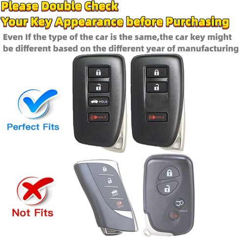 2 PCS for Lexus Key Fob Cover, Key Holder Fits for 2018-2023 2024 2025 RX350h ES LS RS GX 460 LX LC 500/500h Smart Key Accessaries,White and Black in Saudi Arabia