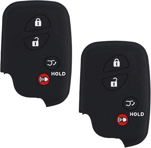 2pcs Key Fob Cover, 4-Button Silicone Car Key Case Protector Compatible with GX460 GS350 GS450h ES350 IS250 IS350 CT200h LS460 LS600h LX570 RX350 RX450h Smart Remote Holder in Saudi Arabia
