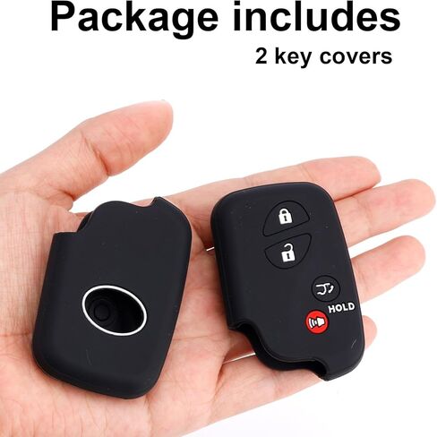 2pcs Key Fob Cover, 4-Button Silicone Car Key Case Protector Compatible with GX460 GS350 GS450h ES350 IS250 IS350 CT200h LS460 LS600h LX570 RX350 RX450h Smart Remote Holder in Saudi Arabia