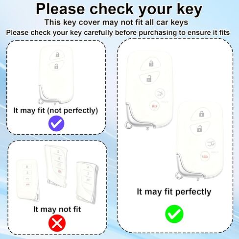 2pcs Key Fob Cover, 4-Button Silicone Car Key Case Protector Compatible with GX460 GS350 GS450h ES350 IS250 IS350 CT200h LS460 LS600h LX570 RX350 RX450h Smart Remote Holder in Saudi Arabia