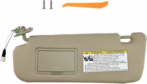 Sun Visor Compatible with 2006-2010 Hyundai Sonata (Wired) - Driver Side (Left) Illuminated Sunshade Replacement w/Screws & Tool - Replaces 85202-0A250-QD (Beige) in Saudi Arabia