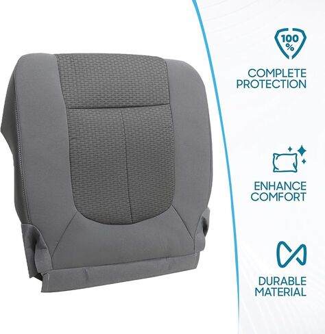 Mythoria Front Driver Bottom Replacement Leather Seat Cover Gray （#1S 2S or 3S） Compatible with Ford F250 F350 F450 F550 XLT 2011 2012 2013 2014 2015 2016 in Saudi Arabia