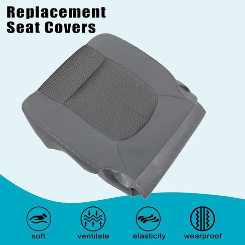 Mythoria Front Driver Bottom Replacement Leather Seat Cover Gray （#1S 2S or 3S） Compatible with Ford F250 F350 F450 F550 XLT 2011 2012 2013 2014 2015 2016 in Saudi Arabia